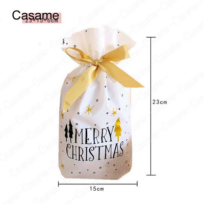 10 бр. Бонбони бисквитки Подаръчни торбички с панделка Снек Пакет за печене на бисквити Сватба Рожден Ден Декорация Коледни подаръчни торбички