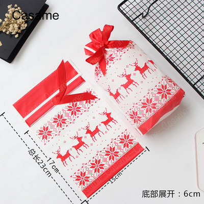 10 бр. Бонбони бисквитки Подаръчни торбички с панделка Снек Пакет за печене на бисквити Сватба Рожден Ден Декорация Коледни подаръчни торбички