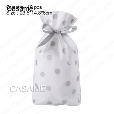 10 бр. Бонбони бисквитки Подаръчни торбички с панделка Снек Пакет за печене на бисквити Сватба Рожден Ден Декорация Коледни подаръчни торбички