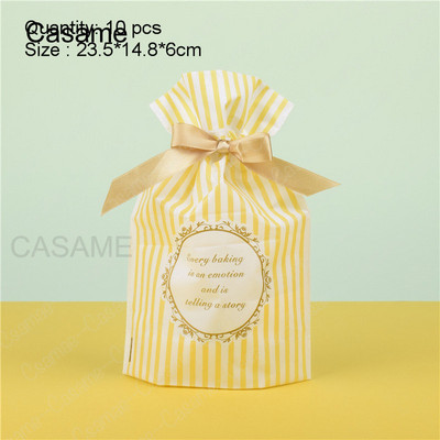 10 бр. Бонбони бисквитки Подаръчни торбички с панделка Снек Пакет за печене на бисквити Сватба Рожден Ден Декорация Коледни подаръчни торбички