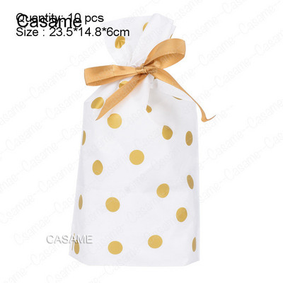 10 бр. Бонбони бисквитки Подаръчни торбички с панделка Снек Пакет за печене на бисквити Сватба Рожден Ден Декорация Коледни подаръчни торбички