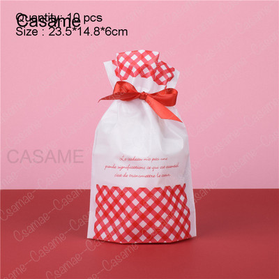10 бр. Бонбони бисквитки Подаръчни торбички с панделка Снек Пакет за печене на бисквити Сватба Рожден Ден Декорация Коледни подаръчни торбички