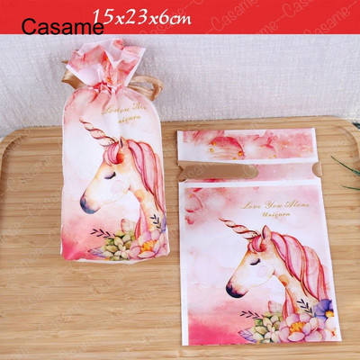 10 бр. Бонбони бисквитки Подаръчни торбички с панделка Снек Пакет за печене на бисквити Сватба Рожден Ден Декорация Коледни подаръчни торбички