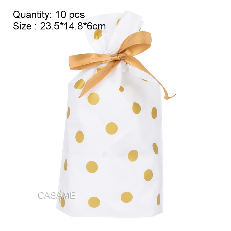 10 бр. Бонбони бисквитки Подаръчни торбички с панделка Снек Пакет за печене на бисквити Сватба Рожден Ден Декорация Коледни подаръчни торбички