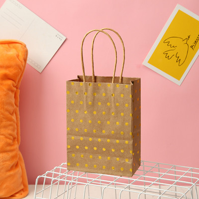 5 vnt Dot Star kraftpopieriniai maišeliai su rankenomis Gimtadienio vestuvių Kalėdų vakarėlio dekoravimui Kūdikių dušas Naujųjų metų dovanų pakuotė