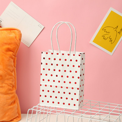 5 vnt Dot Star kraftpopieriniai maišeliai su rankenomis Gimtadienio vestuvių Kalėdų vakarėlio dekoravimui Kūdikių dušas Naujųjų metų dovanų pakuotė