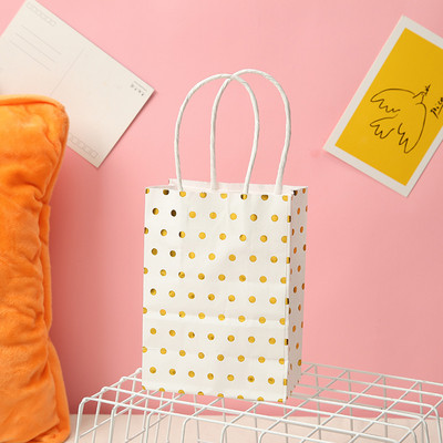 5 vnt Dot Star kraftpopieriniai maišeliai su rankenomis Gimtadienio vestuvių Kalėdų vakarėlio dekoravimui Kūdikių dušas Naujųjų metų dovanų pakuotė