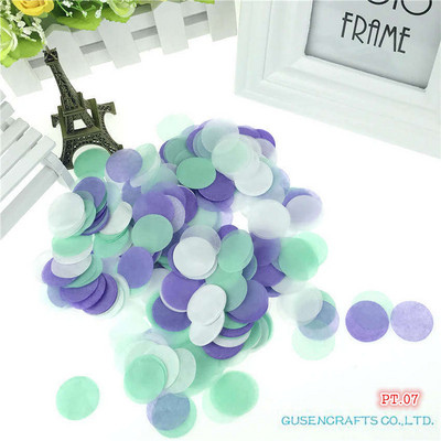 1500 tétel 2,5 cm kör alakú esküvői szórások kék selyempapír konfetti Boda születésnapi parti asztaldísz Pinata töltőanyag