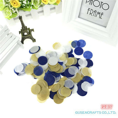 1500 tétel 2,5 cm kör alakú esküvői szórások kék selyempapír konfetti Boda születésnapi parti asztaldísz Pinata töltőanyag