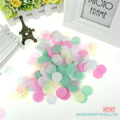 1500 tétel 2,5 cm kör alakú esküvői szórások kék selyempapír konfetti Boda születésnapi parti asztaldísz Pinata töltőanyag