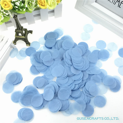 1500 tétel 2,5 cm kör alakú esküvői szórások kék selyempapír konfetti Boda születésnapi parti asztaldísz Pinata töltőanyag