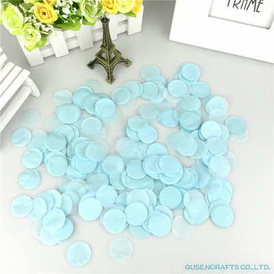 1500 tétel 2,5 cm kör alakú esküvői szórások kék selyempapír konfetti Boda születésnapi parti asztaldísz Pinata töltőanyag