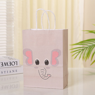 6 db Dzsungel Állatok Papírtáska Rajzfilm Oroszlán Tigris Zebra Ajándéktáska Dzsungel Party dekorációhoz Gyerekeknek Ajándék sütik Csomagoló zacskók