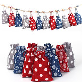 Juta karácsonyi táskák 10 db/tétel Ajándékzacskók Zsinóros zacskó táska ékszercsomagolással Karácsonyi táska édességtáskával Can Customizd logó