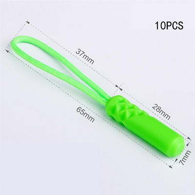 10 tk/komplekt 10 värvilist tõmblukku Tõmba tõmbluku ots Fit Trossi silt Asendusklamber Purunenud Pandla Kinnitus Kohver Telk Seljakott Tõmbluku nöör