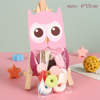 Radoša dzīvnieku apsveikuma kartīte konfekšu maisiņš Cute karikatūra meža dzīvnieki cepšanai iepakojuma maisiņš Lauva lapsa bērniem konfekšu rotaslietu iepakojums