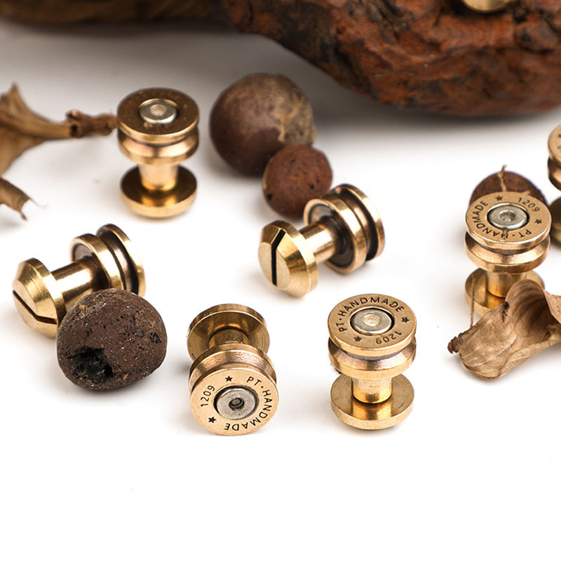 1 gabalas 100 % žalvario piniginės užraktas senovinis rankų darbo sagties įdėklas užraktas apvali galvutė Dekoruokite "pasidaryk pats" priedai Oda amatų įranga