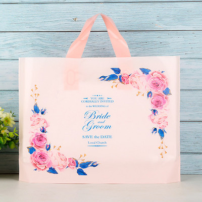 5 tk paksu ehete plastikust käepidemetega kott Armsad mitmesuguse mustriga kilekotid käepidemega kinkekarbiga pulmapeo pakend