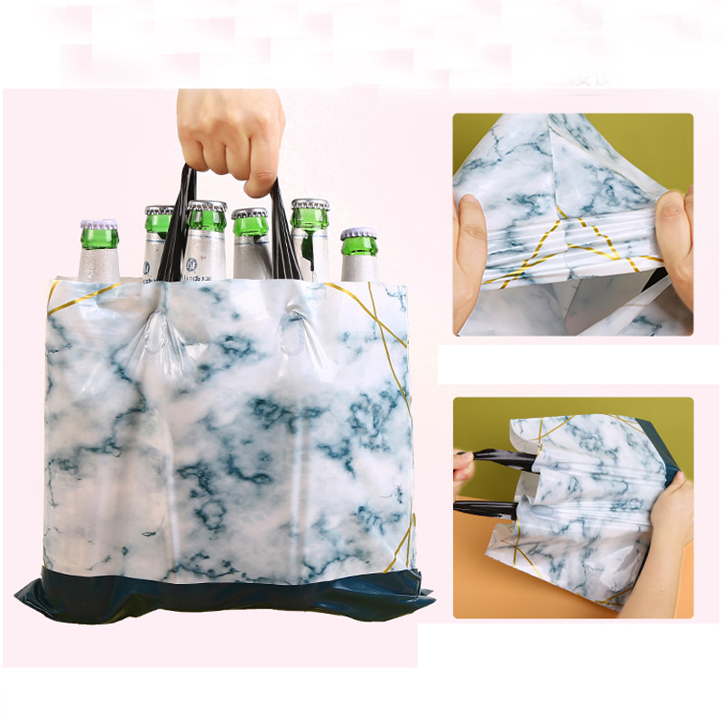 5 tk paksu ehete plastikust käepidemetega kott Armsad mitmesuguse mustriga kilekotid käepidemega kinkekarbiga pulmapeo pakend