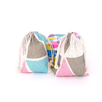 5tk/partii Linased puuvillased kotid 8x10 9x12cm väikese peo pulmasoov Butiik kommid ehted pakendamiskotid Muslini kinkekoti kotid