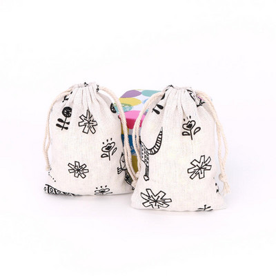 5tk/partii Linased puuvillased kotid 8x10 9x12cm väikese peo pulmasoov Butiik kommid ehted pakendamiskotid Muslini kinkekoti kotid