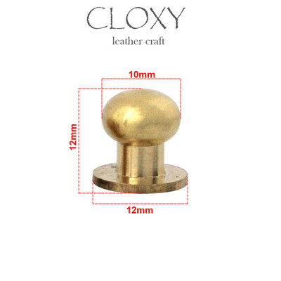 10db Tömör sárgaréz sam barna barna gomb csavaros hátlap Kerek fejű gömboszlop szegecsek szegecsek bőr kézműves kiegészítők