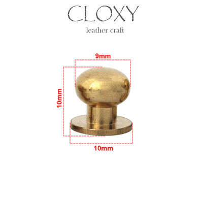 10db Tömör sárgaréz sam barna barna gomb csavaros hátlap Kerek fejű gömboszlop szegecsek szegecsek bőr kézműves kiegészítők