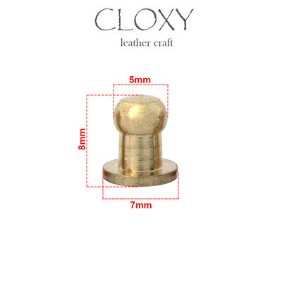 10db Tömör sárgaréz sam barna barna gomb csavaros hátlap Kerek fejű gömboszlop szegecsek szegecsek bőr kézműves kiegészítők