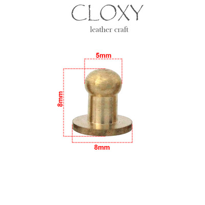 10db Tömör sárgaréz sam barna barna gomb csavaros hátlap Kerek fejű gömboszlop szegecsek szegecsek bőr kézműves kiegészítők