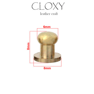 10db Tömör sárgaréz sam barna barna gomb csavaros hátlap Kerek fejű gömboszlop szegecsek szegecsek bőr kézműves kiegészítők