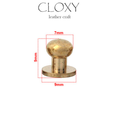 10db Tömör sárgaréz sam barna barna gomb csavaros hátlap Kerek fejű gömboszlop szegecsek szegecsek bőr kézműves kiegészítők