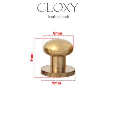 10db Tömör sárgaréz sam barna barna gomb csavaros hátlap Kerek fejű gömboszlop szegecsek szegecsek bőr kézműves kiegészítők