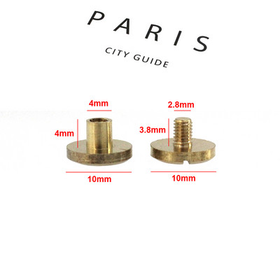 10gab cieta misiņa iesiešanas Čikāgas skrūves, naglas kniedes foto albumam ādas amatniecības kniedes Jostas maka stiprinājumi 10 mm vāciņš