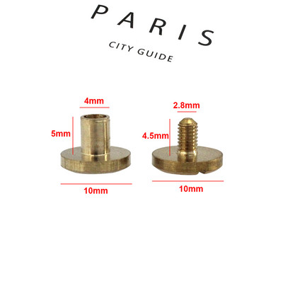 10gab cieta misiņa iesiešanas Čikāgas skrūves, naglas kniedes foto albumam ādas amatniecības kniedes Jostas maka stiprinājumi 10 mm vāciņš