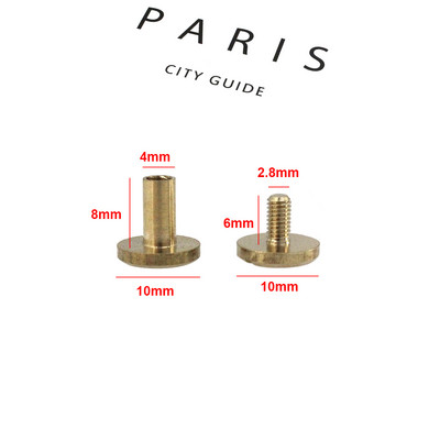 10gab cieta misiņa iesiešanas Čikāgas skrūves, naglas kniedes foto albumam ādas amatniecības kniedes Jostas maka stiprinājumi 10 mm vāciņš