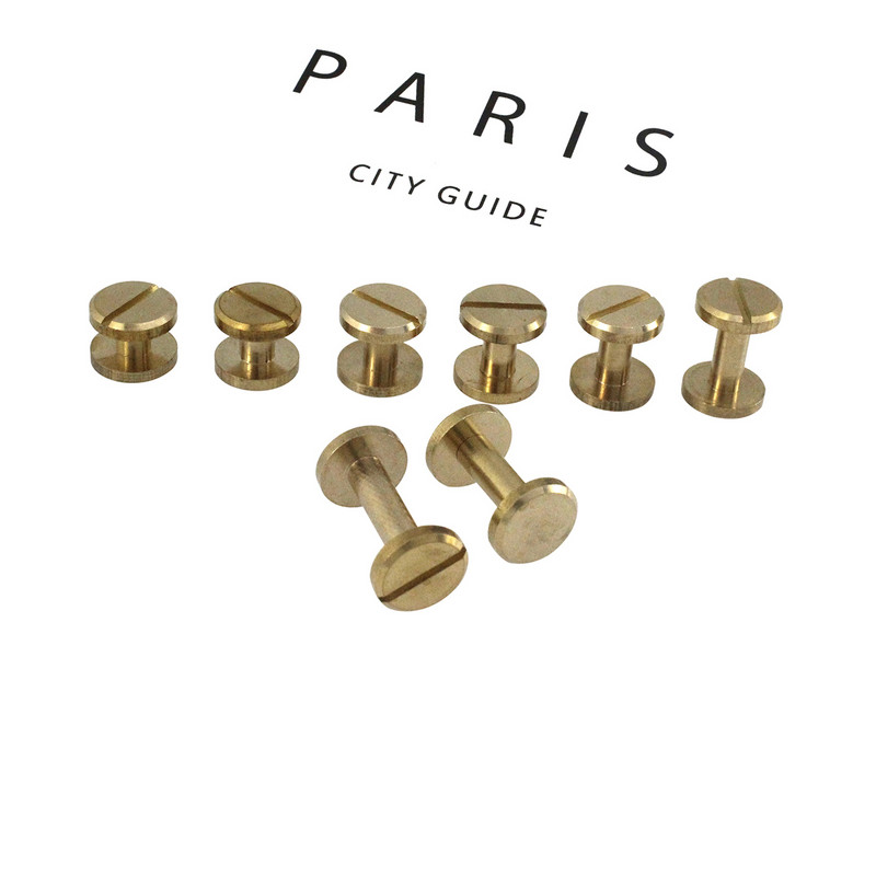 10gab cieta misiņa iesiešanas Čikāgas skrūves, naglas kniedes foto albumam ādas amatniecības kniedes Jostas maka stiprinājumi 10 mm vāciņš