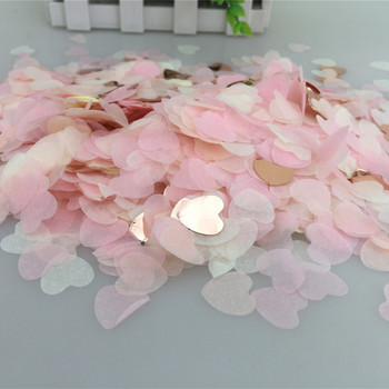 1,5 εκ. Καρδιά Ροζ Χρυσό Μικτό Χρώμα Κομφετί Γάμου Διακόσμηση Γενεθλίων Στρογγυλό διαφανές κομφετί με μπαλόνι
