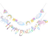 1Set Unicorn Happy Birthday Banner Unicorn Birthday Dekoráció Unicorn party kellékek születésnapi party dekorációhoz