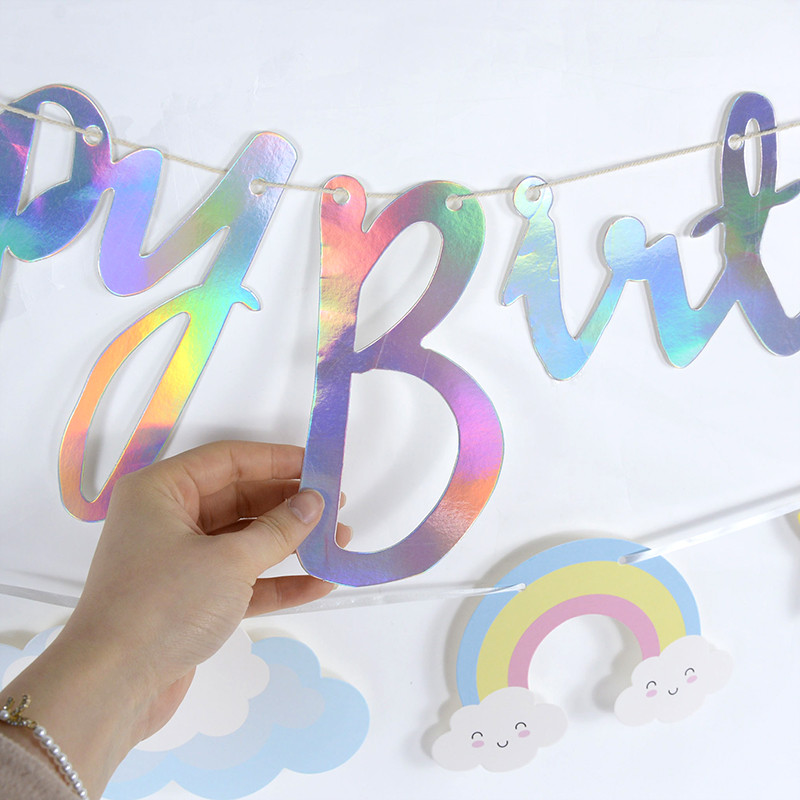 1Set Unicorn Happy Birthday Banner Unicorn Birthday Dekoráció Unicorn party kellékek születésnapi party dekorációhoz
