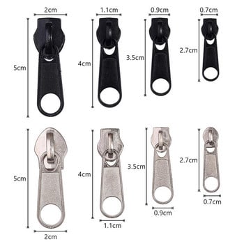 8 τμχ Σετ 4 μεγεθών Universal Instant Fix Zipper Repair Replacement Slider φερμουάρ για ράψιμο ρούχων Επισκευή τσάντας αποσκευών