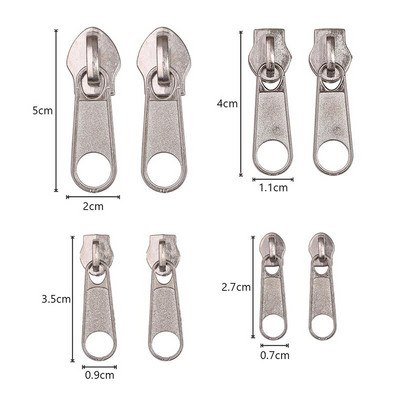 Set de 8 bucăți, 4 mărimi, fixare instantanee universală pentru repararea fermoarului, glisoare de schimb, fermoare pentru cusut haine, pungă, repararea bagajelor