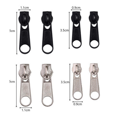 Set de 8 bucăți, 4 mărimi, fixare instantanee universală pentru repararea fermoarului, glisoare de schimb, fermoare pentru cusut haine, pungă, repararea bagajelor