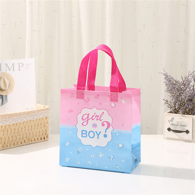 Nem feltáruló ajándéktasakok fiús vagy lányos édességdobozok rózsaszín kék süticsomagolás hordtáska babazuhany Neme feltáró parti dekoráció