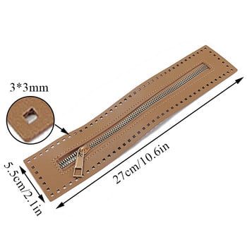 Αντικαταστάσιμο δερμάτινο φερμουάρ ραψίματος DIY Χρήσιμο για τσάντα βελονάκι Hardware Soild Zipper Αξεσουάρ ραπτικής τσάντας Δερμάτινο φερμουάρ