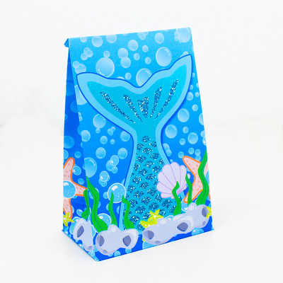 Nāras astes dāvanu kastes bērniem dzimšanas dienas ballītei zem jūras Dzīvnieku kārumu maisiņi konfekšu kastīte papīrs konfekšu kaste Zivju nāru dekors