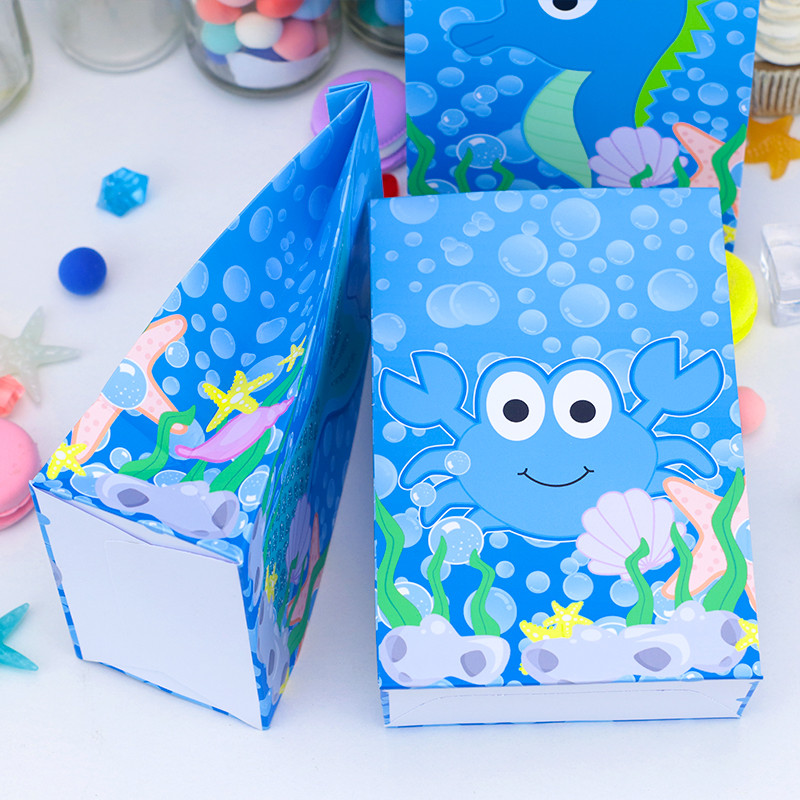 Nāras astes dāvanu kastes bērniem dzimšanas dienas ballītei zem jūras Dzīvnieku kārumu maisiņi konfekšu kastīte papīrs konfekšu kaste Zivju nāru dekors