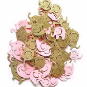 100 tk kullast hõbedast elevant konfettiga Oh Baby Confetti 1. beebi dušilaud Sugu paljastab sünnipäevapeo kaunistuse