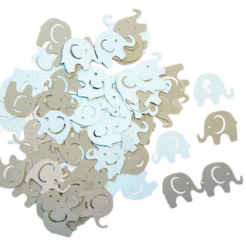100τμχ Χρυσός Ασημένιος Ελέφαντας με Κομφετί Oh Baby Confetti Τραπεζάκι ντους μωρού 1ο Φύλο Αποκάλυψη Διακόσμηση πάρτι γενεθλίων
