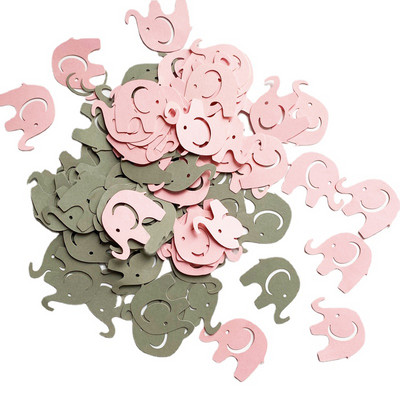 100 tk kullast hõbedast elevant konfettiga Oh Baby Confetti 1. beebi dušilaud Sugu paljastab sünnipäevapeo kaunistuse