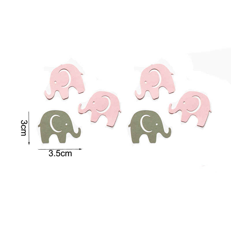 100 tk kullast hõbedast elevant konfettiga Oh Baby Confetti 1. beebi dušilaud Sugu paljastab sünnipäevapeo kaunistuse